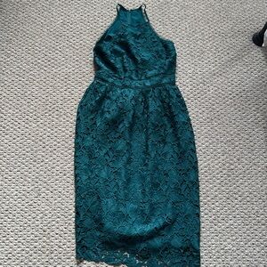 Teal / blue-green lace dress from Loft- size 4; absoutely gorgeous!